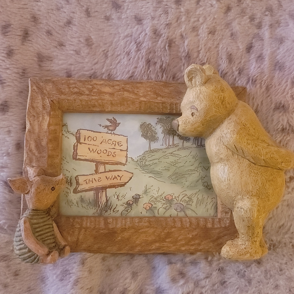Winnie the Pooh Brown Picture Frame Vintage 4x6